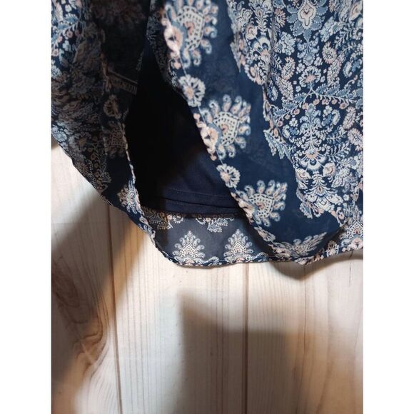 2 for 30 B Design Shirt Ladies Extra Large Blue Semi Sheer Sleeves - Picture 6 of 9